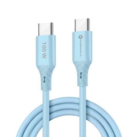 Kabel USB-C - USB-C 100W Forcell F-Energy Silicone 1 m C347 niebieski