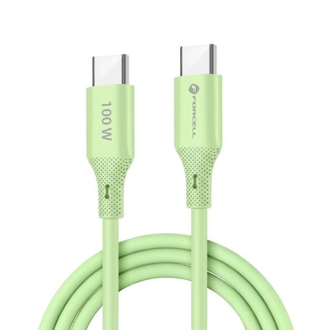 Kabel USB-C - USB-C 100W Forcell F-Energy Silicone 1 m C347 zielony