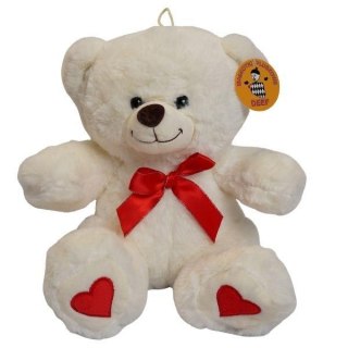 Pluszak 26 cm Miś biały z kokardą DEEF 04307 DE
