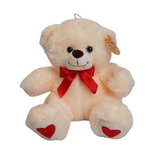 Pluszak 26 cm Miś kremowy z kokardą Walentynki DEEF 04306 DE