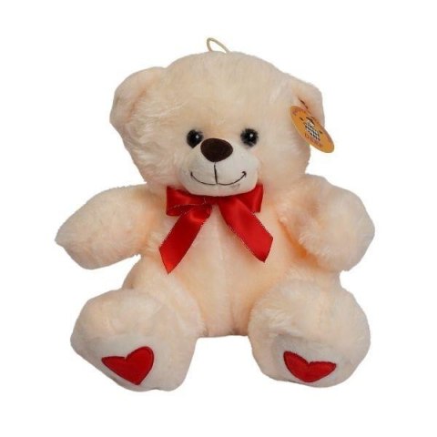 Pluszak 26 cm Miś kremowy z kokardą Walentynki DEEF 04306 DE