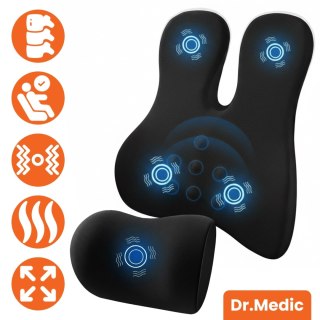 Poduszka Samochodowa 2w1 z Masażem i Podgrzewaniem - ergonomiczne wsparcie szyi, karku, pleców i odcinka lędźwiowego, elektryczn