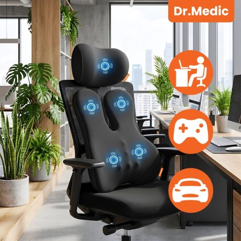 Poduszka Samochodowa 2w1 z Masażem i Podgrzewaniem - ergonomiczne wsparcie szyi, karku, pleców i odcinka lędźwiowego, elektryczn