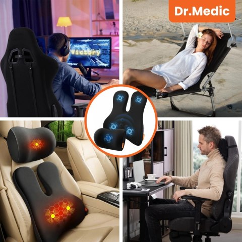 Poduszka Samochodowa 2w1 z Masażem i Podgrzewaniem - ergonomiczne wsparcie szyi, karku, pleców i odcinka lędźwiowego, elektryczn