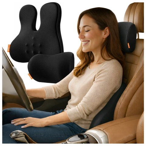 Poduszka Samochodowa 2w1 z Masażem i Podgrzewaniem - ergonomiczne wsparcie szyi, karku, pleców i odcinka lędźwiowego, elektryczn