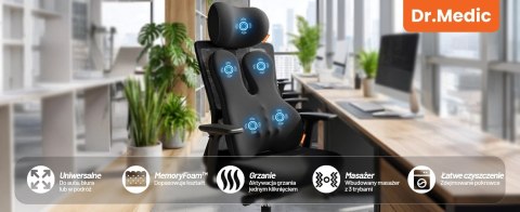 Poduszka Samochodowa 2w1 z Masażem i Podgrzewaniem - ergonomiczne wsparcie szyi, karku, pleców i odcinka lędźwiowego, elektryczn