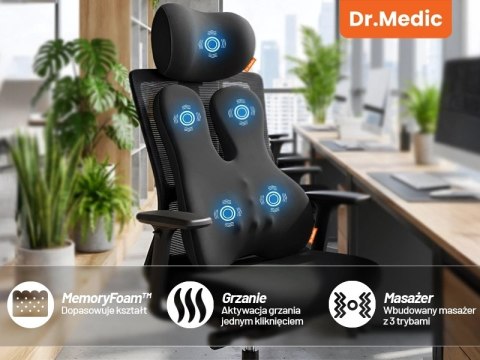 Poduszka Samochodowa 2w1 z Masażem i Podgrzewaniem - ergonomiczne wsparcie szyi, karku, pleców i odcinka lędźwiowego, elektryczn