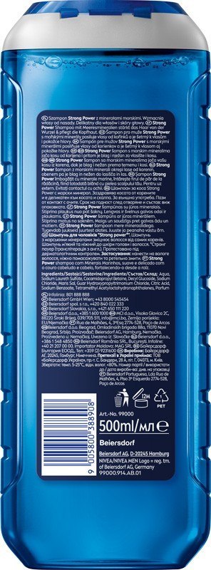 NIVEA MEN Strong Power Wzmacniający szampon do włosów z minerałami morskimi 500 ml