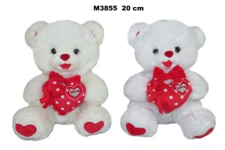 Pluszak 20 cm Miś z sercem 2 kolory SUN-DAY M3871-24