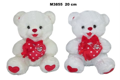 Pluszak 20 cm Miś z sercem 2 kolory SUN-DAY M3871-24