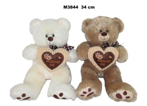 Pluszak 25 cm Miś z sercem 2 kolory Walentynki SUN-DAY M3844-24
