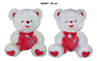 Pluszak 30 cm Miś z sercem 2 kolory Walentynki SUN-DAY M3857-24