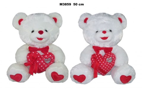 Pluszak 50 cm Miś z sercem 2 kolory Walentynki SUN-DAY M3859-24
