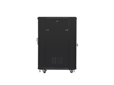 Szafa rack Lanberg FF01-6822-12B (22U; 19''; 1160 mm / 600mm / 800 mm; stojąca; Szklane; 800 kg; kolor czarny)