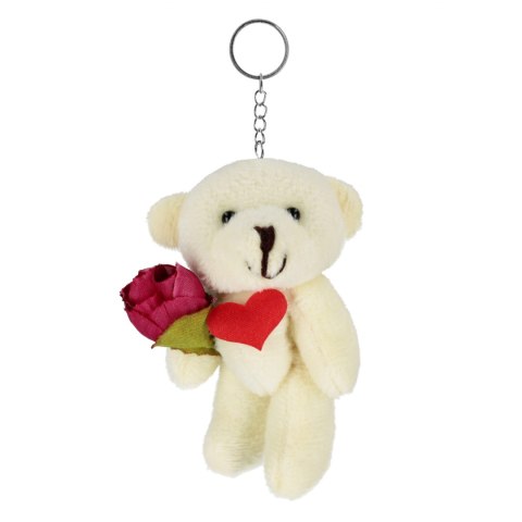 Brelok pluszowy Miś serce kwiat 9cm A 12 Walentynki TOYS