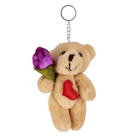Brelok pluszowy Miś serce kwiat 9cm A 12 Walentynki TOYS