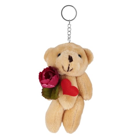 Brelok pluszowy Miś serce kwiat 9cm A 12 Walentynki TOYS