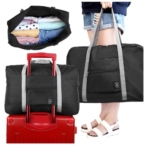 Torba podróżna sportowa na ramię męska damska na siłownie treningowa bagaż podręczny 48x32 materiałowa Alogy Sport Czarna