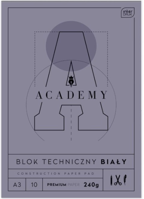 BLOK TECHN A3/10K BIA 240G ACADEMY INT A 10
