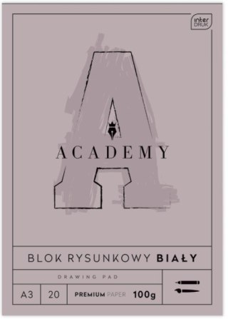 Blok rysunkowy A3 20 kartek biały ACADEMY Interdruk