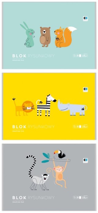 Blok rysunkowy A3/20k biały B&B kids FOL A 10 INTERDRUK 297495