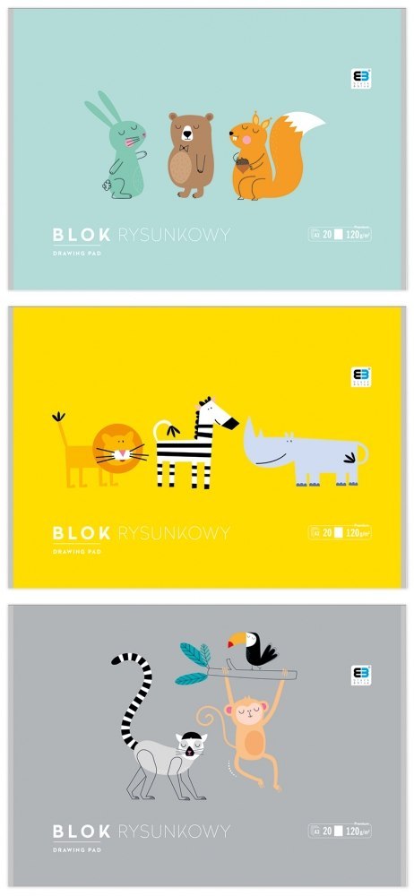 Blok rysunkowy A3/20k biały B&B kids FOL A 10 INTERDRUK 297495