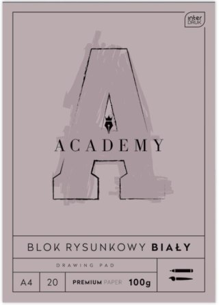 Blok rysunkowy A4 20 kartek biały ACADEMY Interdruk