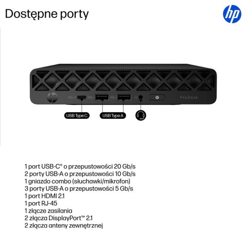 HP ProDesk 4 Mini G1i Ultra 7 265T 16GB DDR5 5600 SSD1TB Intel Graphics W11Pro 3Y OnSite
