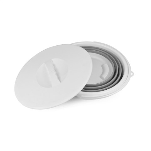 PLATINET CAMPING FOLDABLE BUCKET 10L WITH LID WIADRO SKŁADANE 10 L Z POKRYWĄ 32xH24.5(5.5)cm GREY [46306]