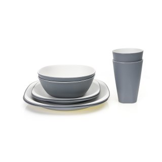 PLATINET CAMPING TABLEWARE SET 8 PCS 2 PERSON DINNER PLATE/BOWL/DESSERT PLATE/CUP ZESTAW OBIADOWY 8 ELEMENTÓW DLA 2 OSÓB TALER