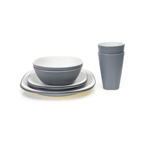 PLATINET CAMPING TABLEWARE SET 8 PCS 2 PERSON DINNER PLATE/BOWL/DESSERT PLATE/CUP ZESTAW OBIADOWY 8 ELEMENTÓW DLA 2 OSÓB TALER