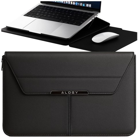 Torba na laptopa Alogy FlexCase Pro wielofunkcyjna rozkładana z podstawką i podkładką na myszkę do Macbooka 13/ 14" Czarna