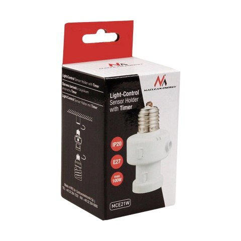 Oprawa żarówki z czujnikiem zmierzchu timer MCE21W