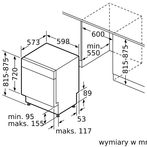 Zmywarka do zabudowy BOSCH SMU2HVS06E pełen front stal nierdzewna