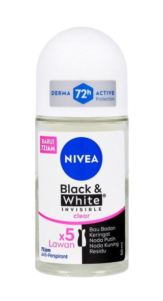 NIVEA Black&White Invisible Dezodorant Damski w kulce roll-on 50 ml