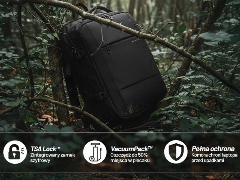 Pleacak wodoodporny Bange na laptopa miejski podróżny 46x30.5x20 cm z możliwością rozszerzenia do pracy samolotu męski damski z 