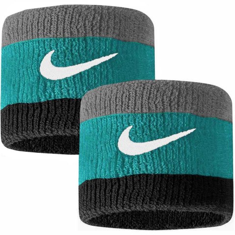 Frotki na rękę Nike Swoosh 2 szt. szaro-niebiesko-czarne N0001565017OS Frotki na rękę Nike Swoosh 2 szt. szaro-niebiesko-czarne N0001565017OS