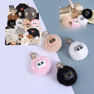 BRELOK PLUSZ KOTEK 7CM MIX4