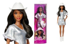 Barbie Fashionistas Lalka Kowbojka Brokatowa sukienka HYT95 WB6