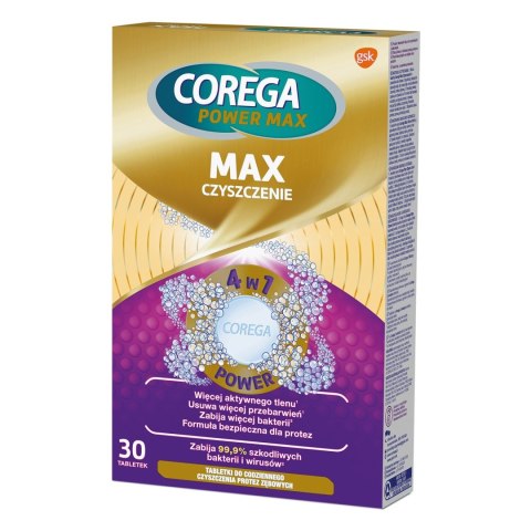 GSK COREGA MAX CZYSZCZENIE TABLETKI 30 SZT
