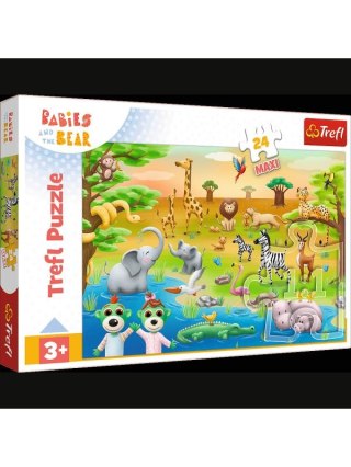 -PUZZLE 24EL TREFL MAXI SAFARI-BOBASKI PUD8