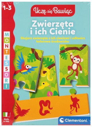 Zwierzęta i ich cienie 1-3l Montessori CLEMENTONI 50424 CLM