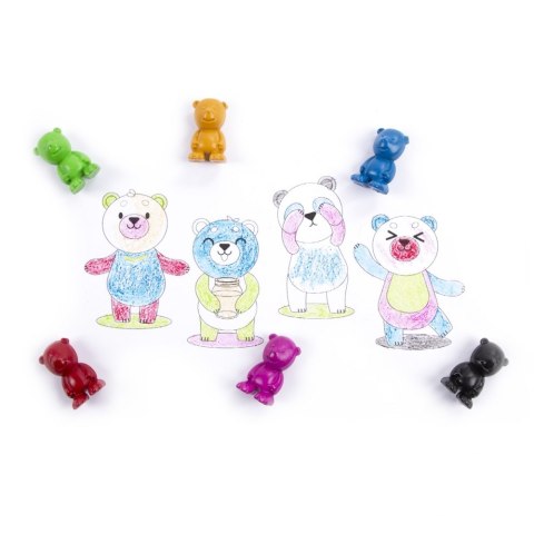 Kredki woskowe 6 kolorów Misie Kidea DERFORM KMNR6KKA