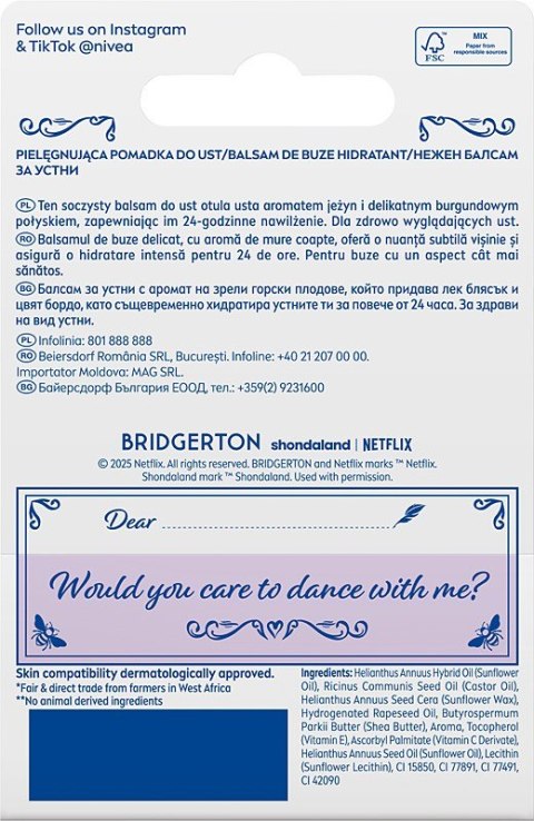NIVEA POMADKA Piel.Bridgerton Meringue Blueberry &
