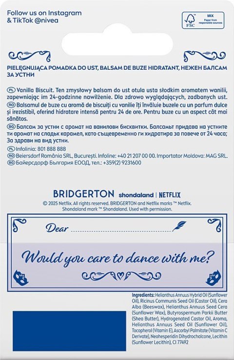 NIVEA POMADKA Piel.Bridgerton Meringue Vanilla &