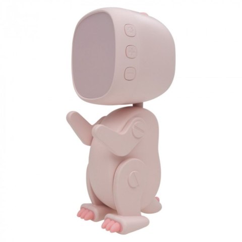 Budzik silikon USB Robo Dino różowy 9X8X17 ECO LIGHT MW61057