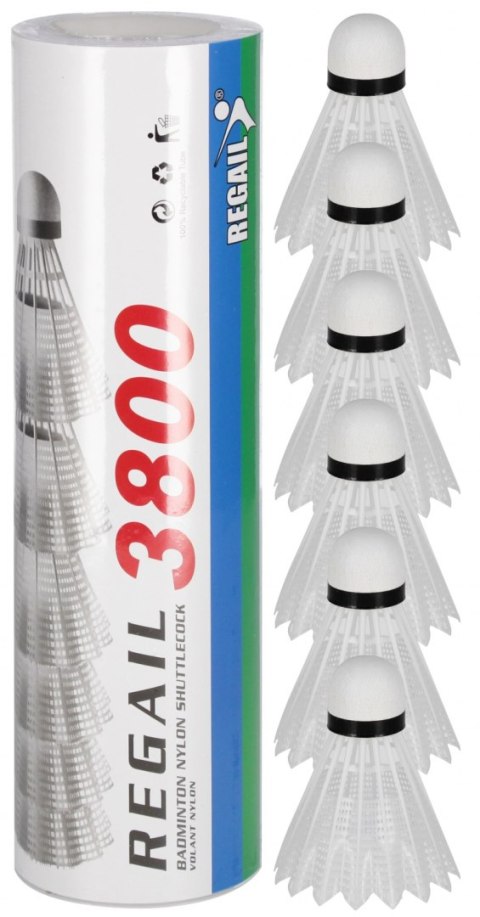 Lotki do badmintona białe 6szt tuba MEGA CREATIVE 576963