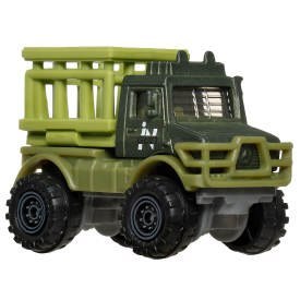Matchbox Jurassic World Samochody zabawki i dinozaur 5-pak zabawek, zestaw z 4 metalowymi pojazdami w skali 1:64 i 1 dinozaurem 