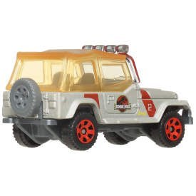 Matchbox Jurassic World Samochody zabawki i dinozaur 5-pak zabawek, zestaw z 4 metalowymi pojazdami w skali 1:64 i 1 dinozaurem 