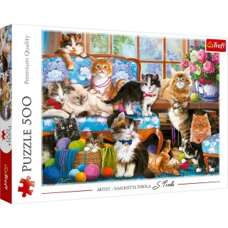 Puzzle 500 elementów Kocia Rodzina TREFL 37425 TREF